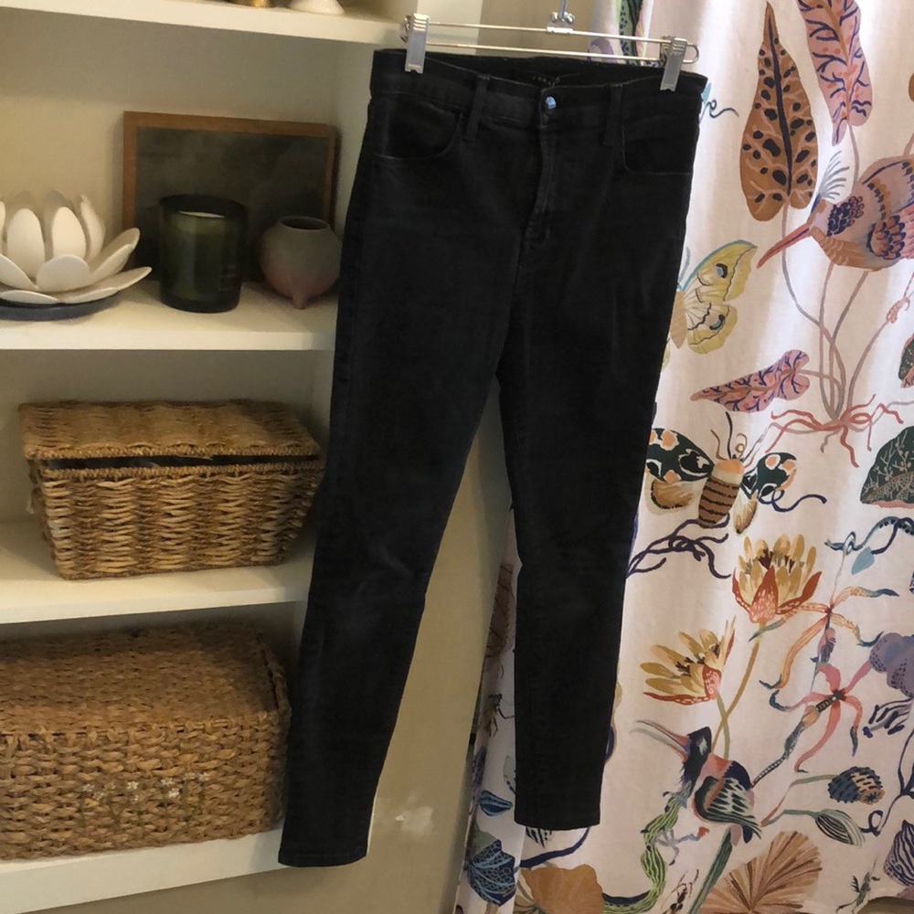 J Brand high rise skinny jeans, black, size 27
